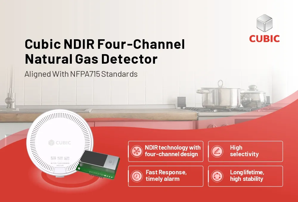 Solution d'alarme de sécurité de gaz naturel cubique alignée sur les normes NFPA 715